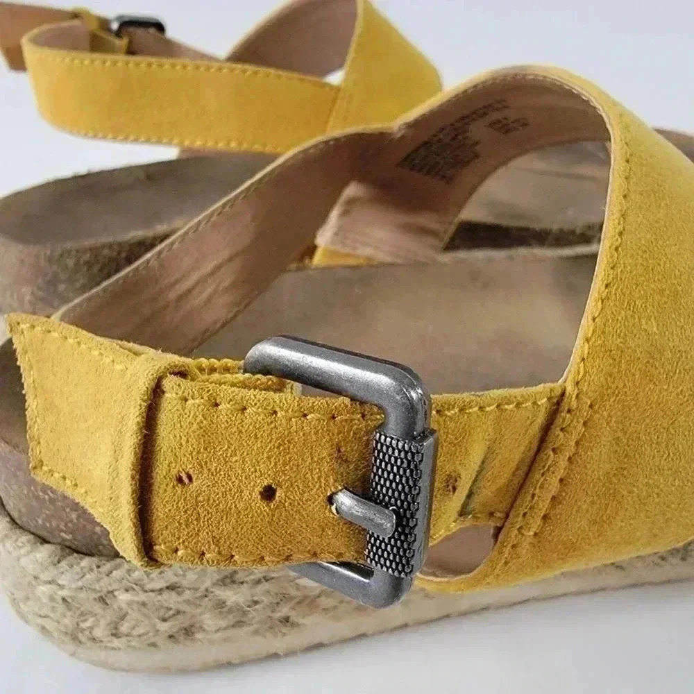 Sun Tan Platform Espadrille Strappy Sandals - 9 - Picture 7 of 8